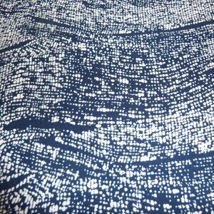 Fabric with random pattern of navy blue and white waves 95% cotton, 5% polyester